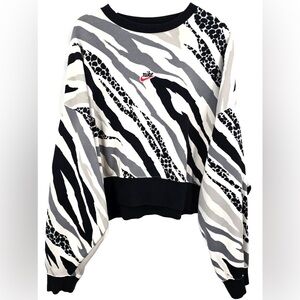 Nike Black and White Zebra Pattern Sweatshirt